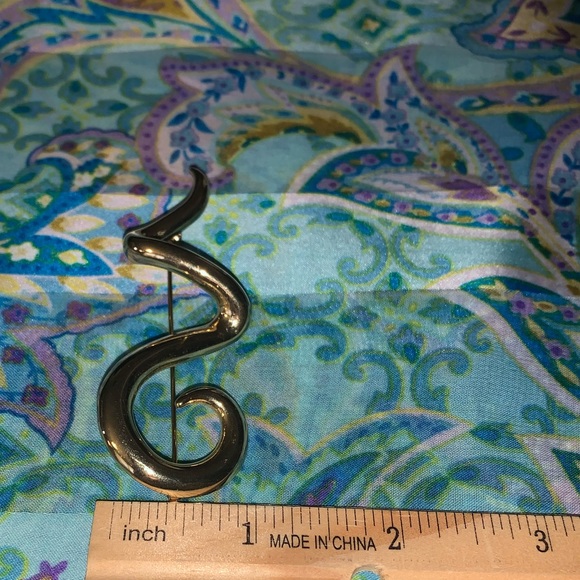 JJ Jonette Jewelry Gold Tone Swirl Brooch Pin - Picture 14 of 14